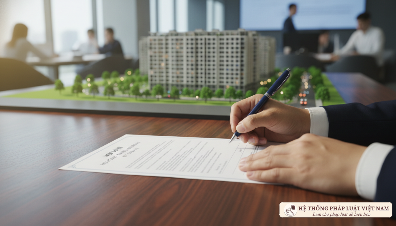 Ký kết hợp đồng mua bán nhà đất dự án