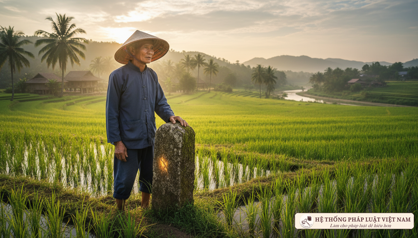 Nông dân bên ruộng lúa và quy hoạch đất đai