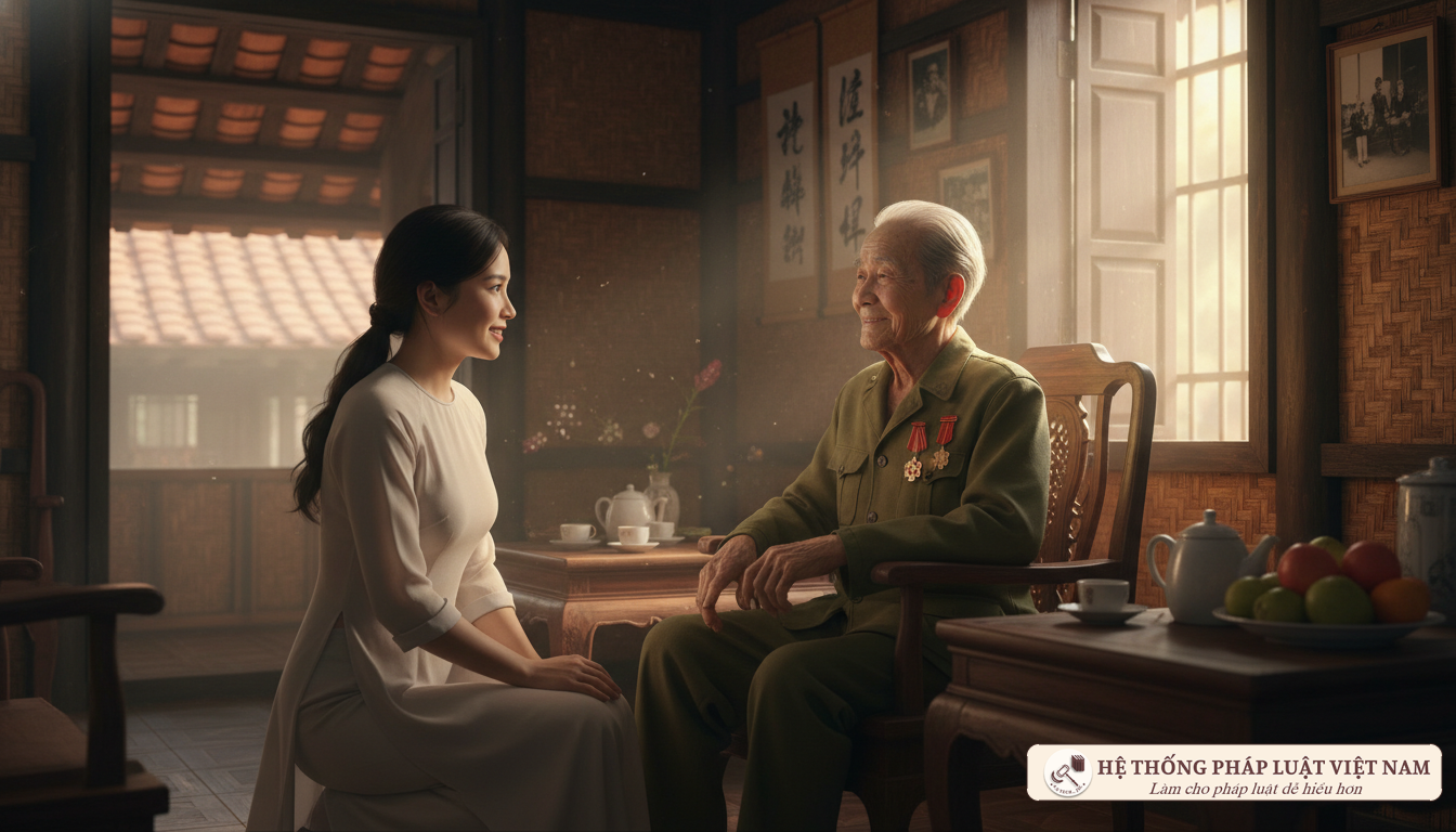 Cán bộ thăm hỏi người có công