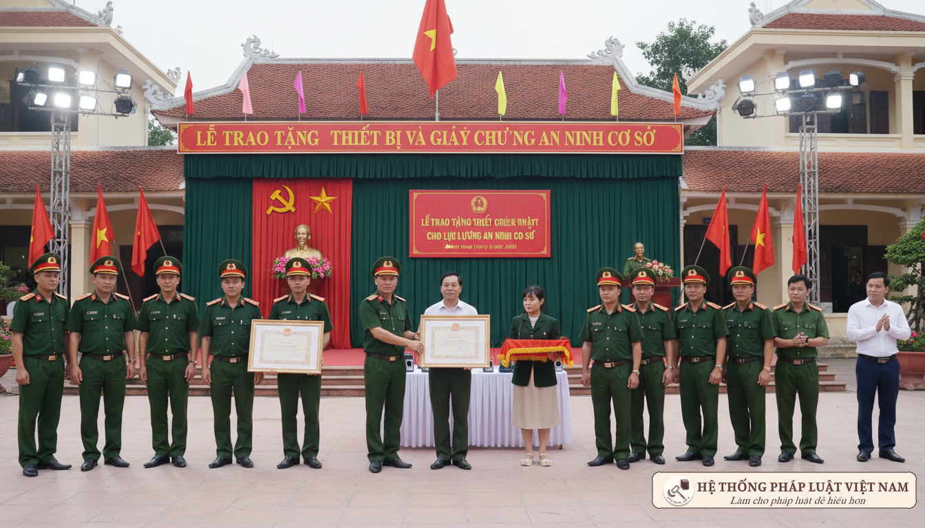Lễ bàn giao trang thiết bị cho lực lượng an ninh cơ sở