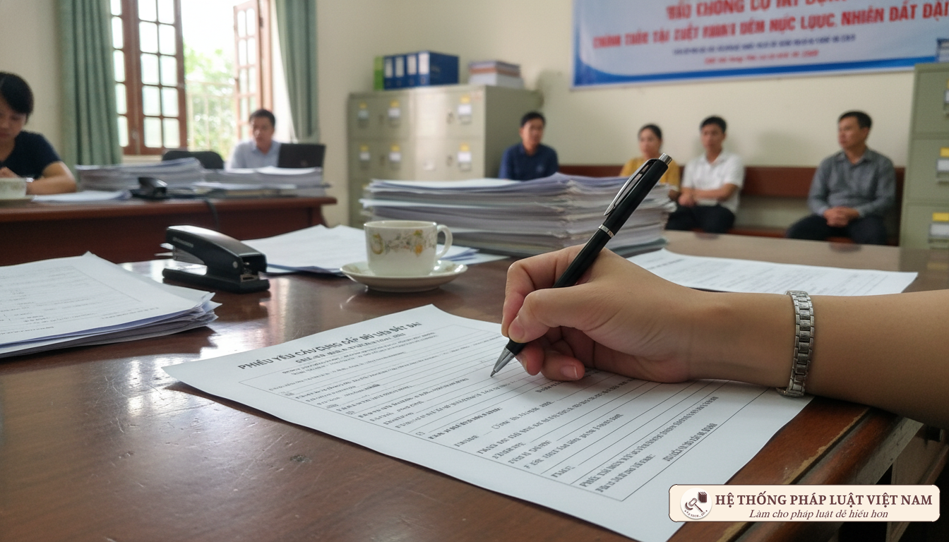 Phiếu yêu cầu cung cấp dữ liệu đất đai