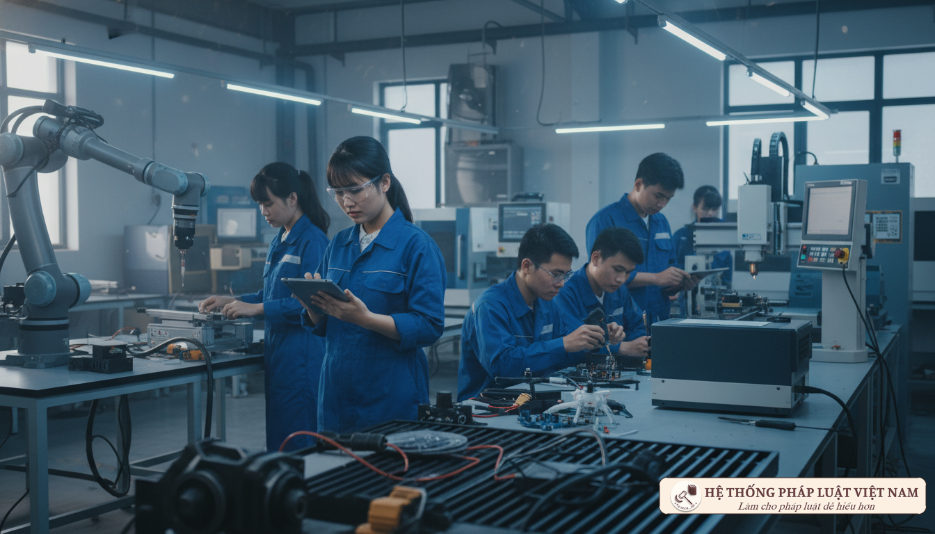 Sinh viên thực hành nghề nghiệp tại xưởng đào tạo hiện đại