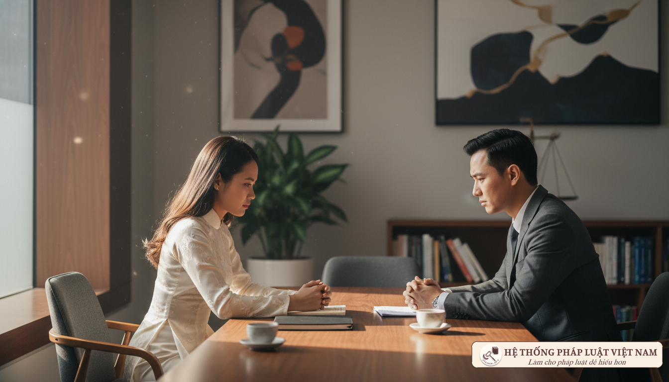 Cặp vợ chồng cân nhắc việc rút đơn ly hôn