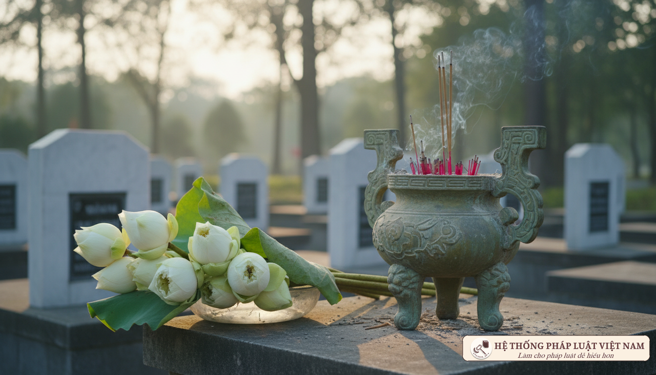 Nghĩa trang liệt sĩ và hoa sen trắng