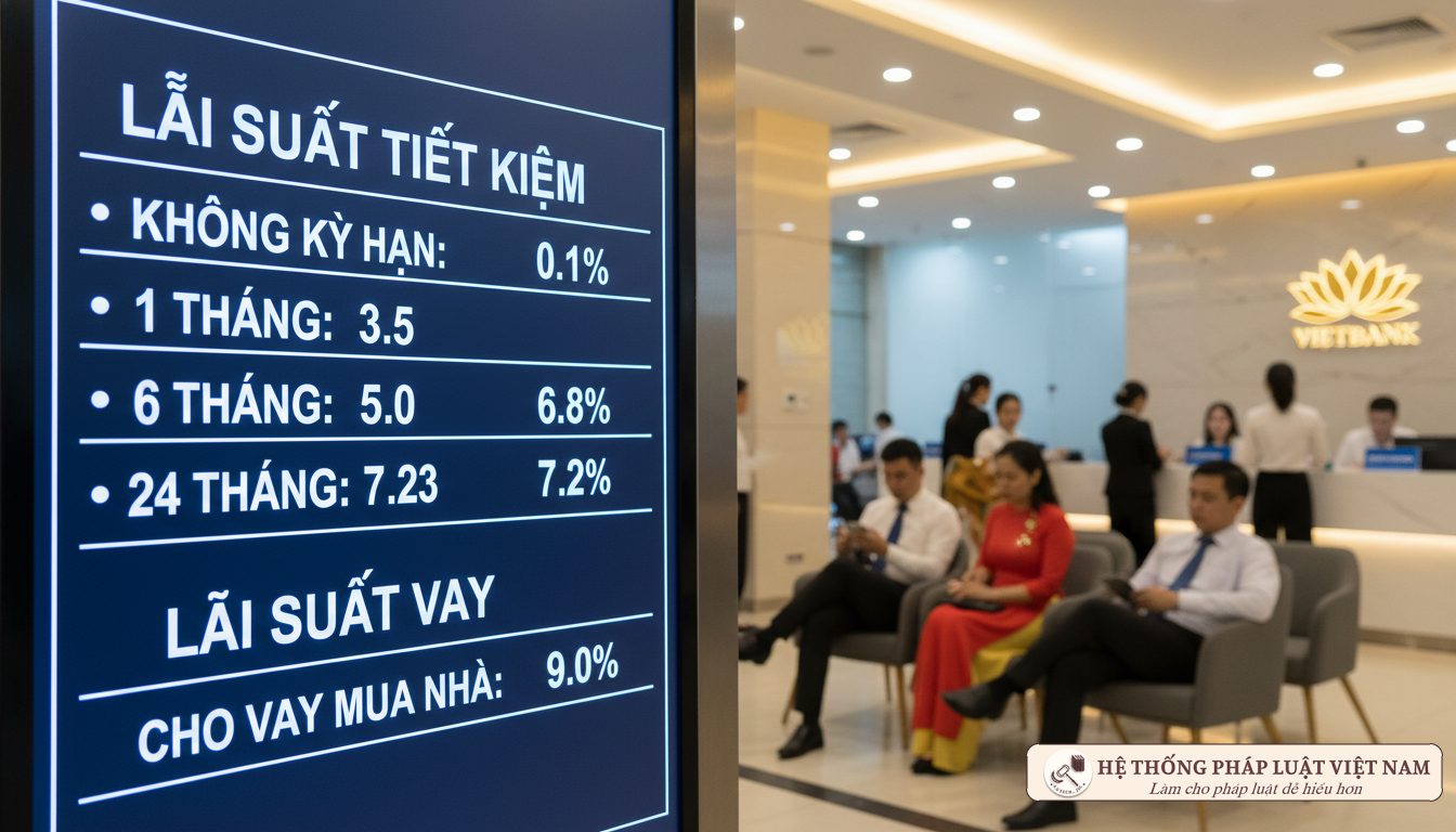 Bảng điện tử hiển thị lãi suất ngân hàng