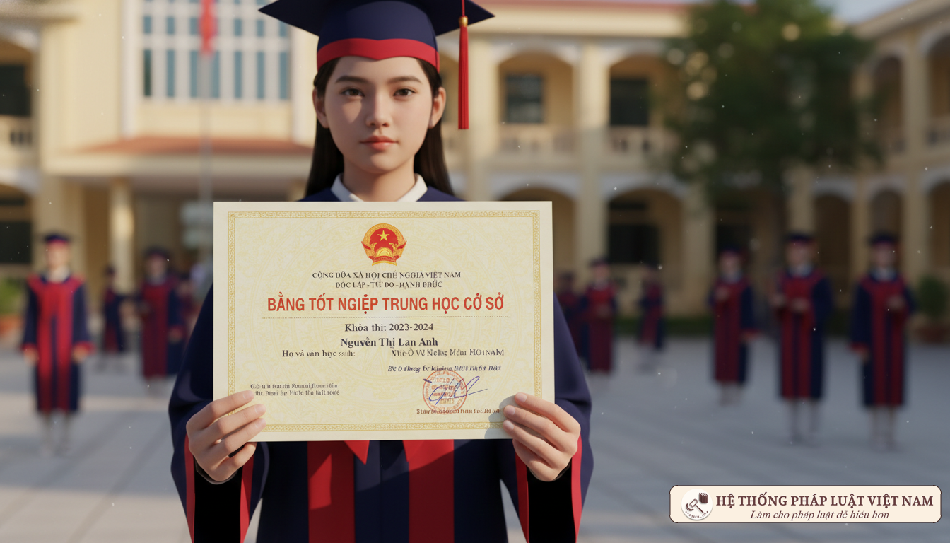 Cận cảnh bằng tốt nghiệp THCS