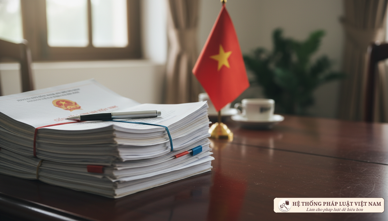 Tài liệu và hồ sơ công chức trên bàn làm việc