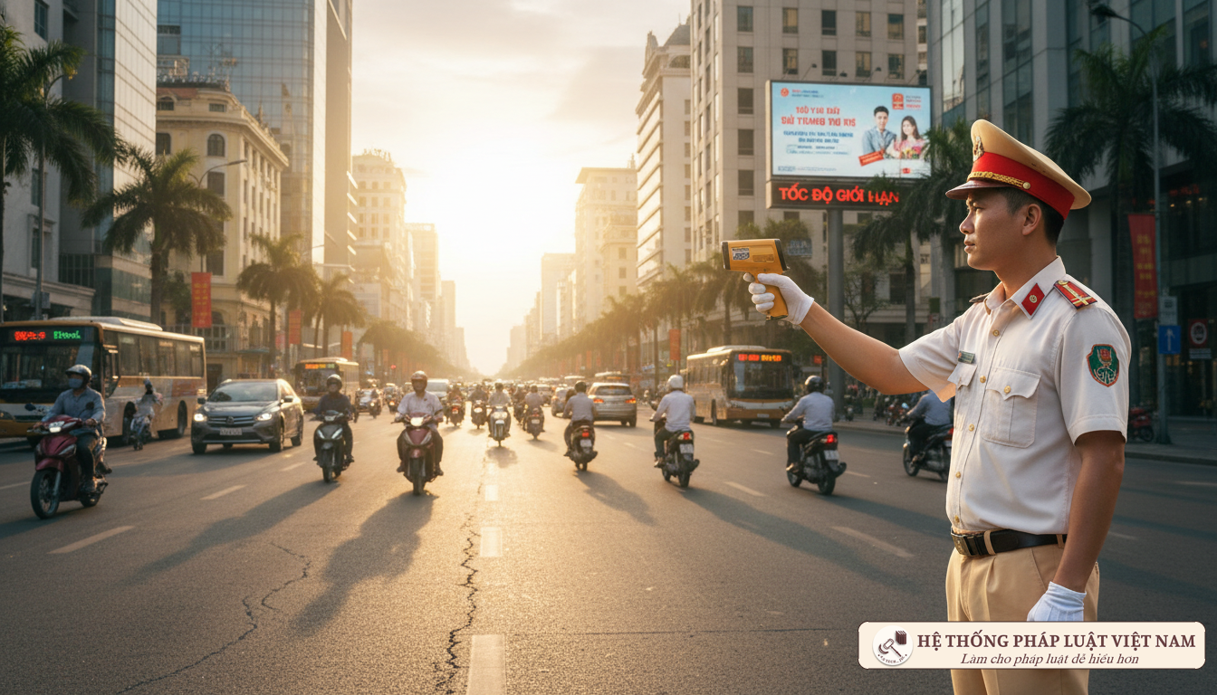 Cảnh sát giao thông bắn tốc độ