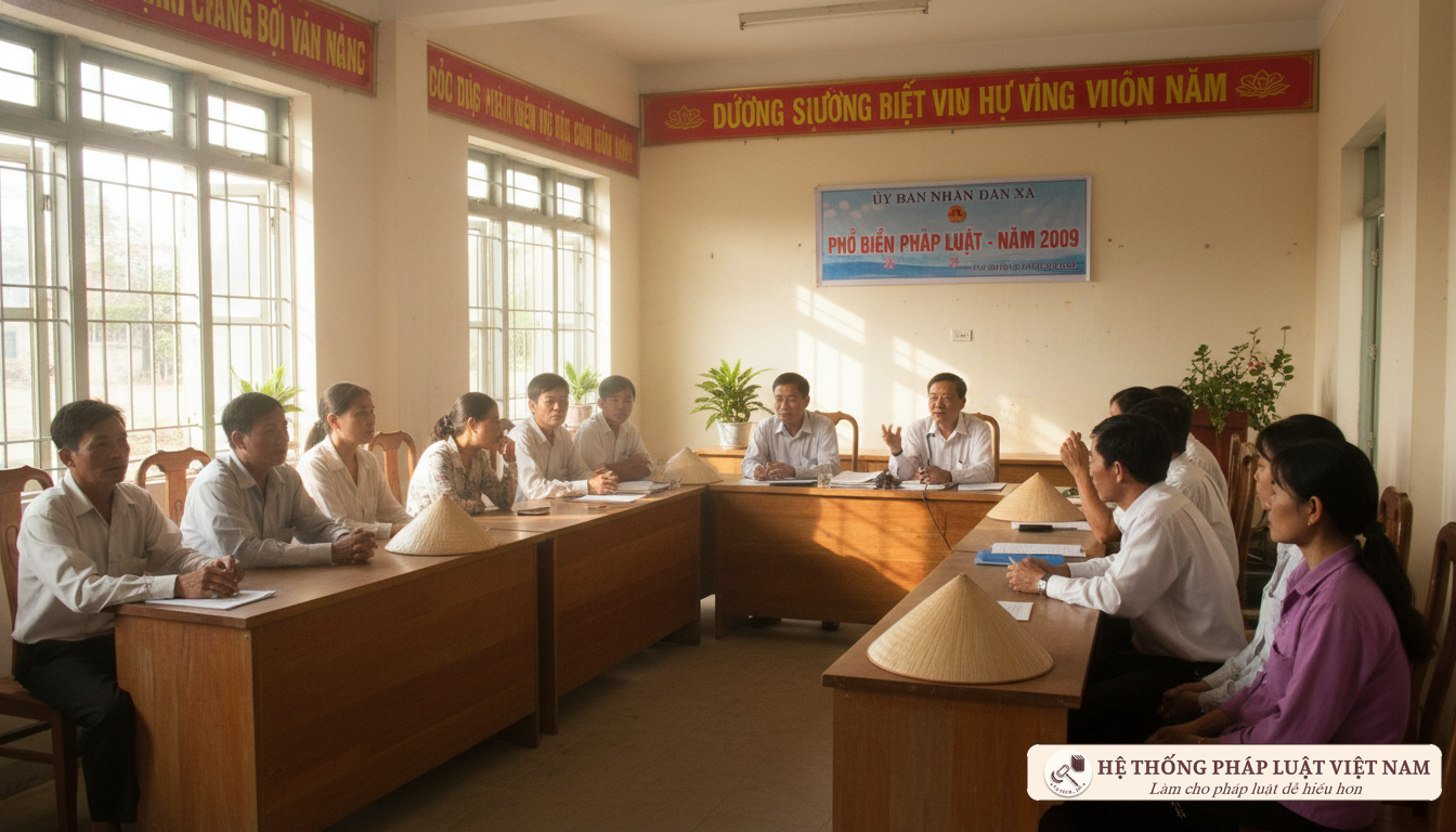 Họp phổ biến pháp luật tại xã năm 2009