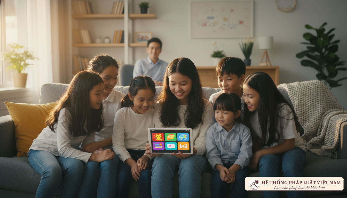 Trẻ em chơi game an toàn dưới sự giám sát