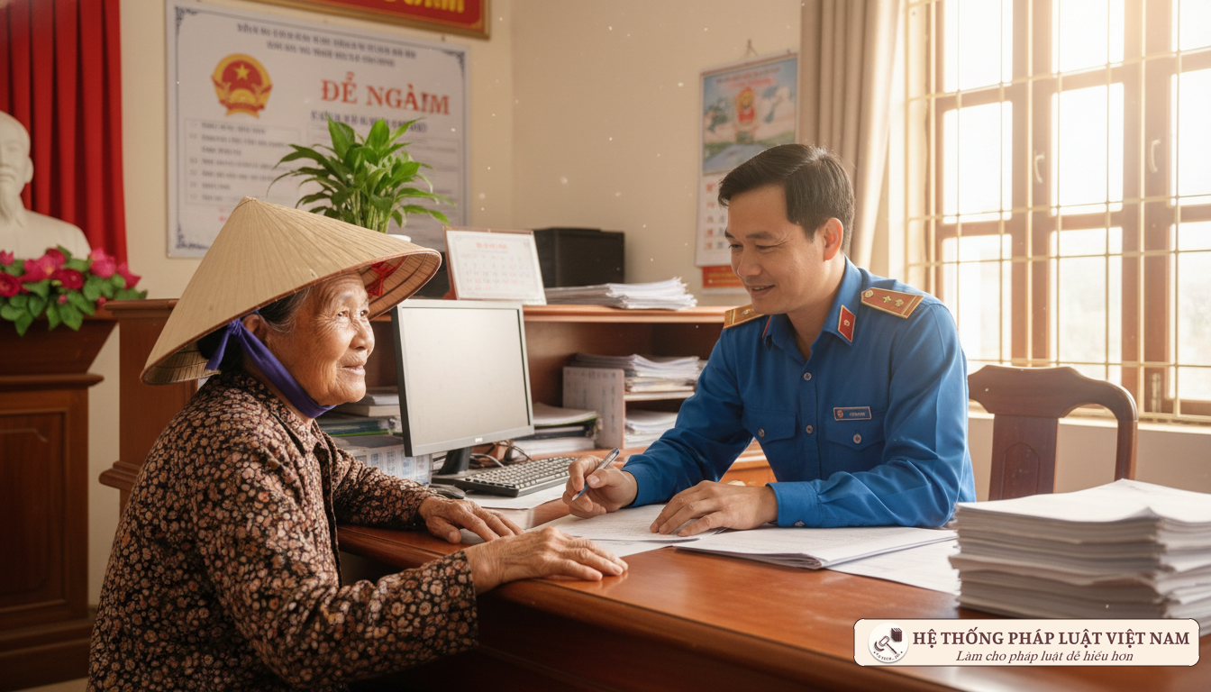 Cán bộ xã tiếp dân thân thiện