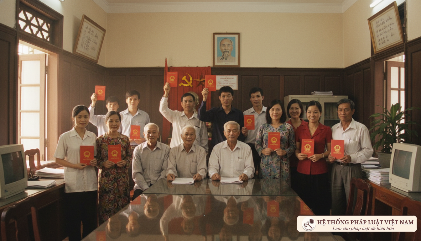 Người dân nhận sổ đỏ năm 2007