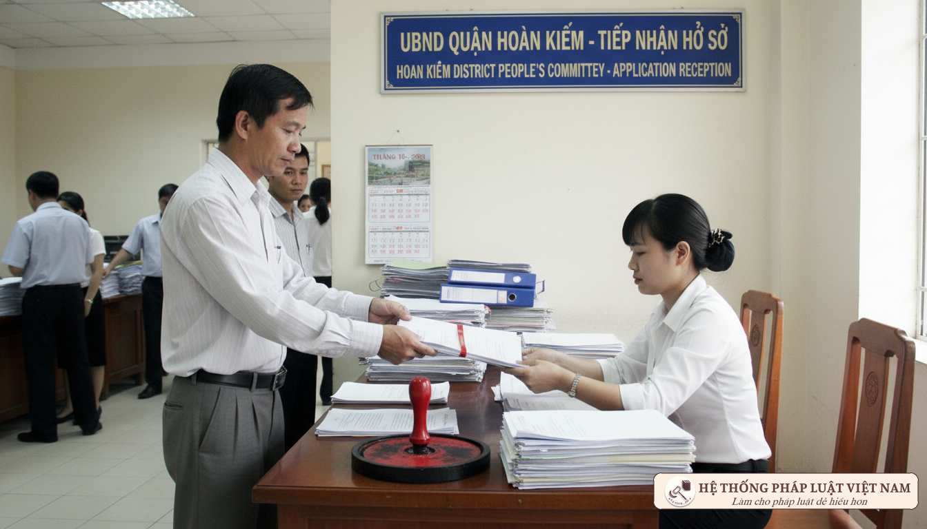 Người dân nộp đơn yêu cầu thi hành án dân sự