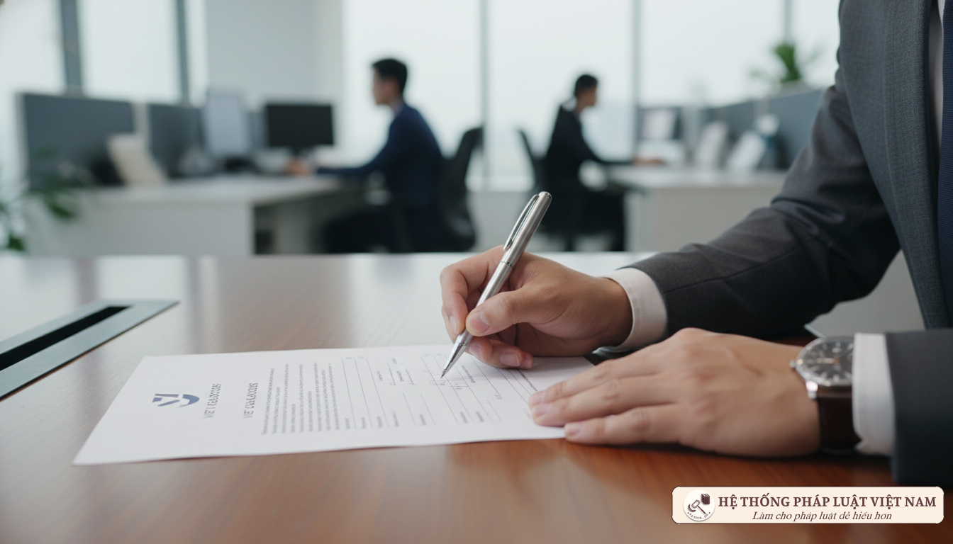 Ký giấy đề nghị cập nhật thông tin doanh nghiệp