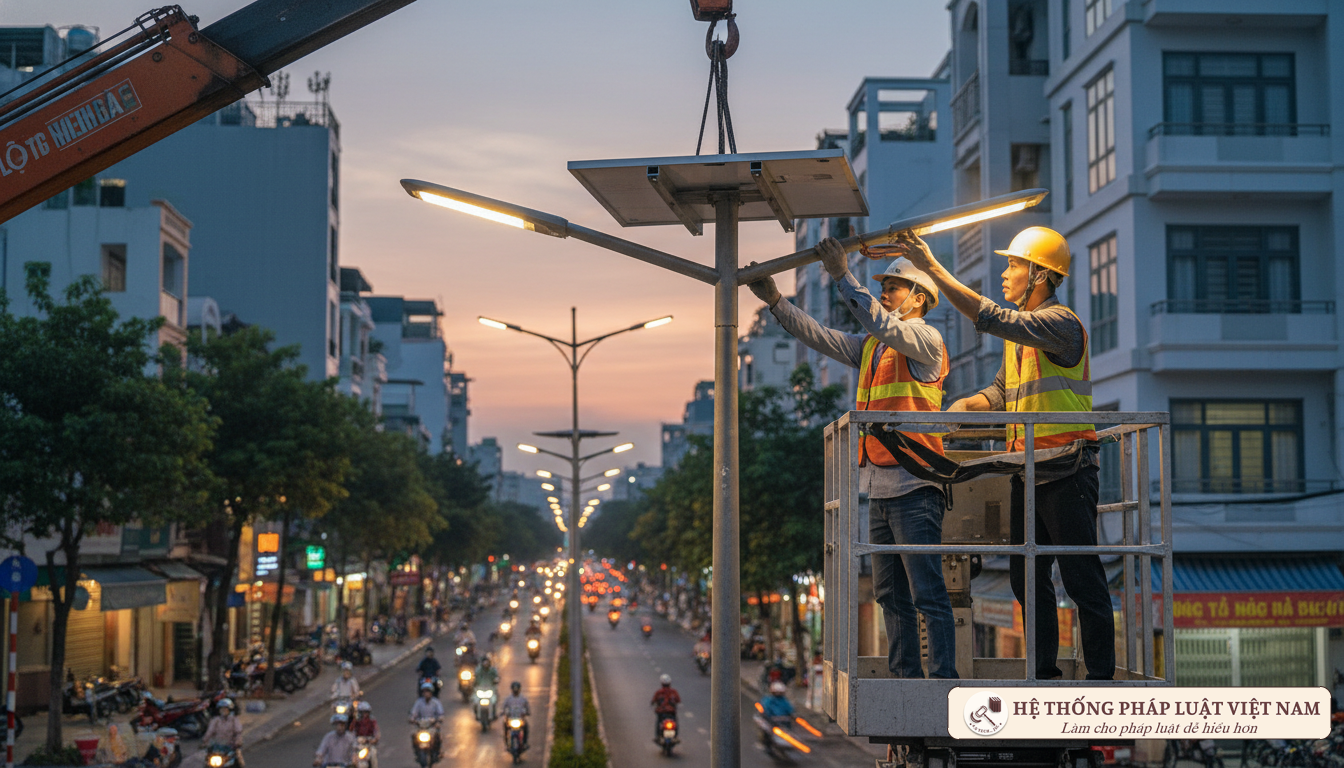 Lắp đặt hệ thống chiếu sáng tiết kiệm điện