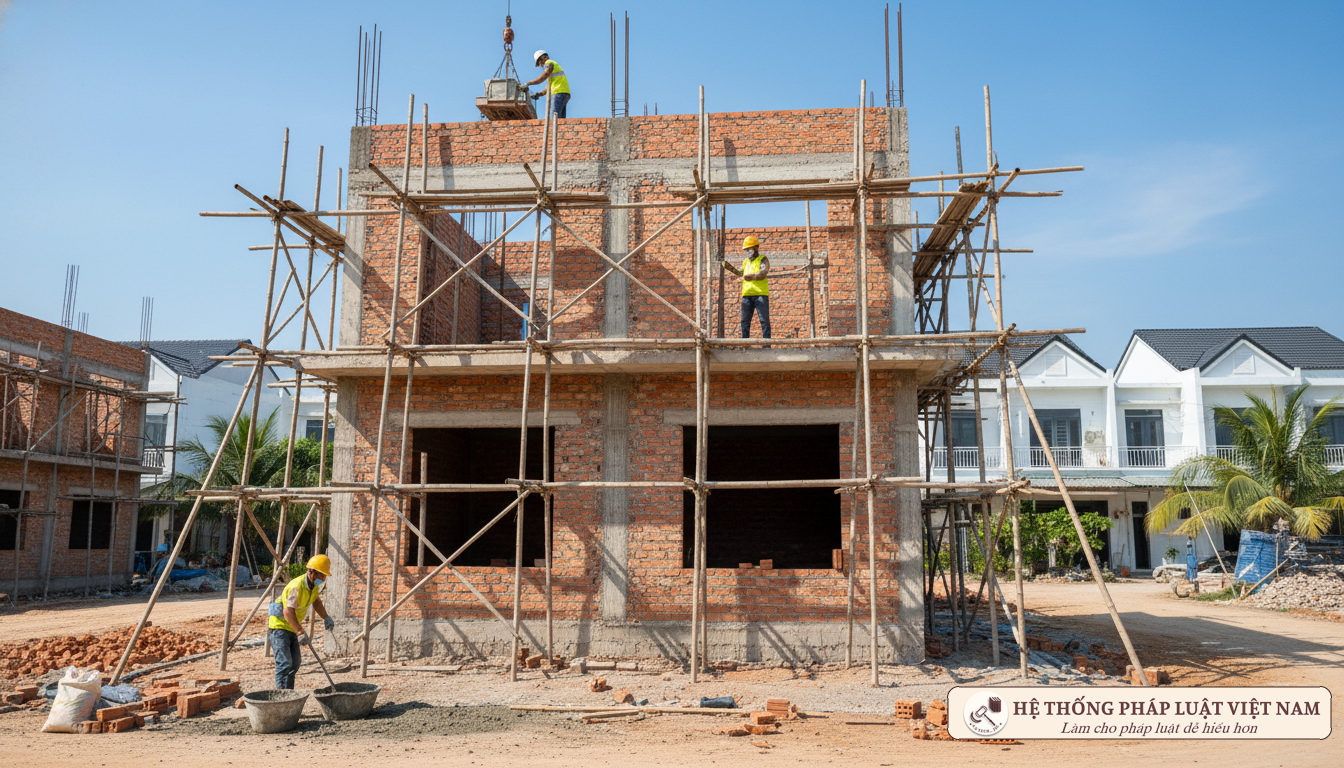 Công trường xây dựng nhà ở riêng lẻ