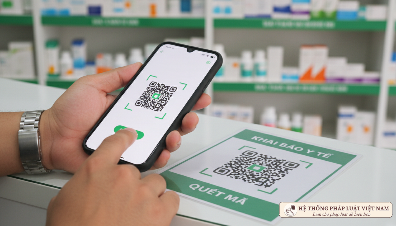 Người dân khai báo y tế qua điện thoại tại nhà thuốc