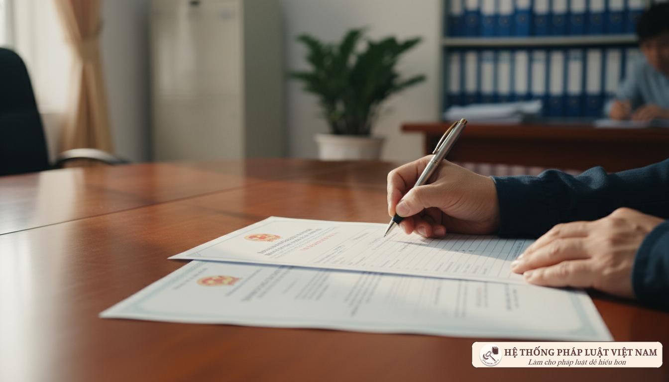Thực hiện nghĩa vụ tài chính đất đai Ký thông báo nộp tiền sử dụng đất