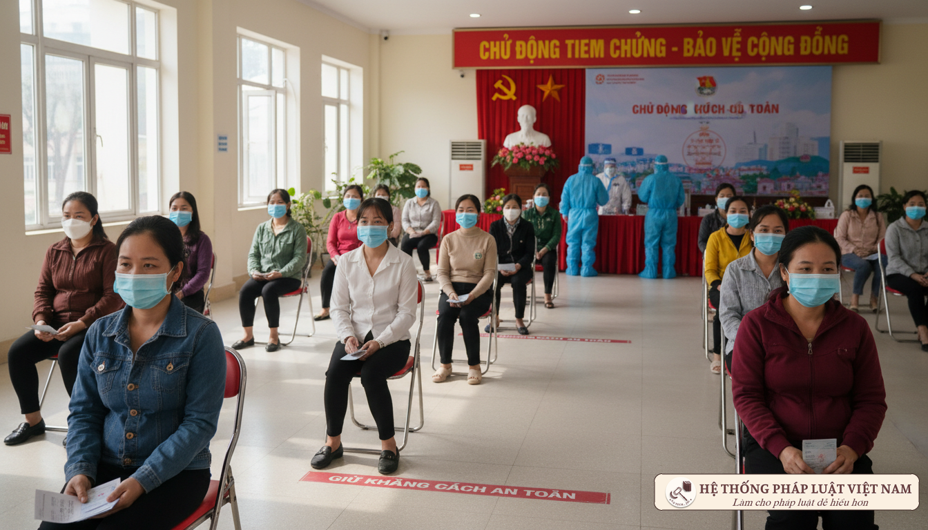 Người dân Việt Nam tiêm vắc xin Covid-19 tại trạm y tế