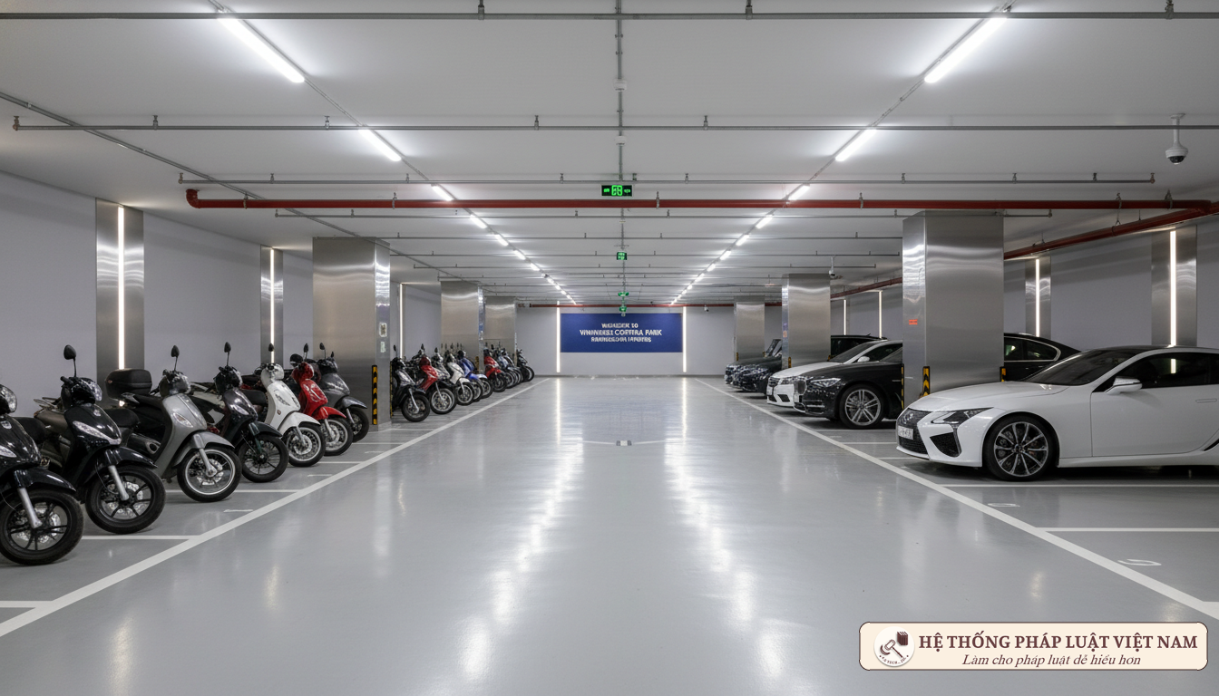 Bãi đỗ xe chung cư hiện đại