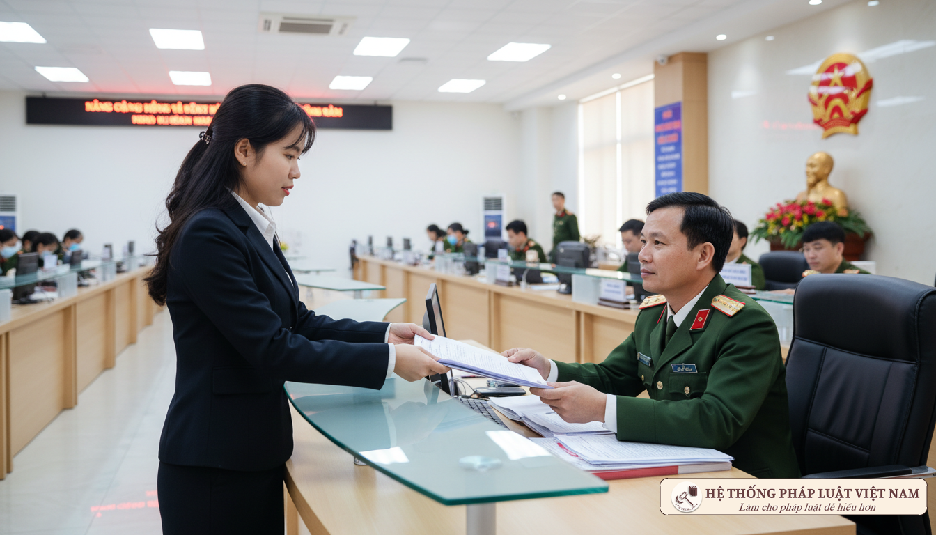 Công dân làm thủ tục hành chính tại cơ quan tư pháp