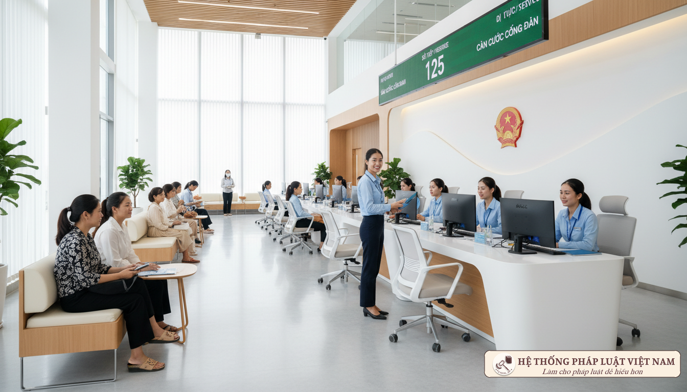 Cán bộ địa phương thực hiện thủ tục hành chính