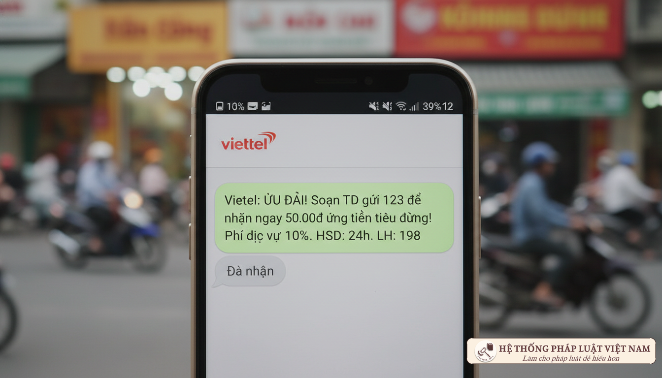 Tin nhắn mời chào ứng tiền từ các nhà mạng viễn thông