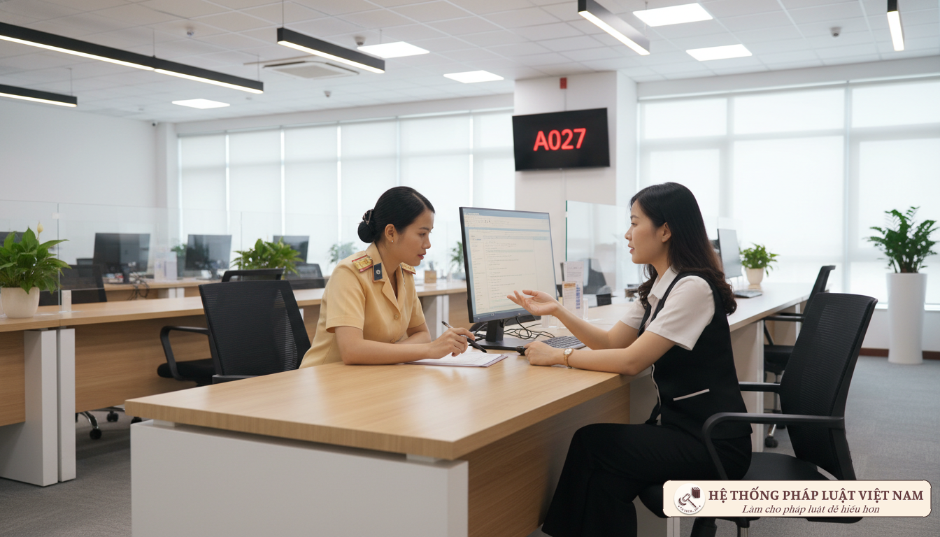 Người dân thực hiện thủ tục hành chính tại cơ quan nhà nước