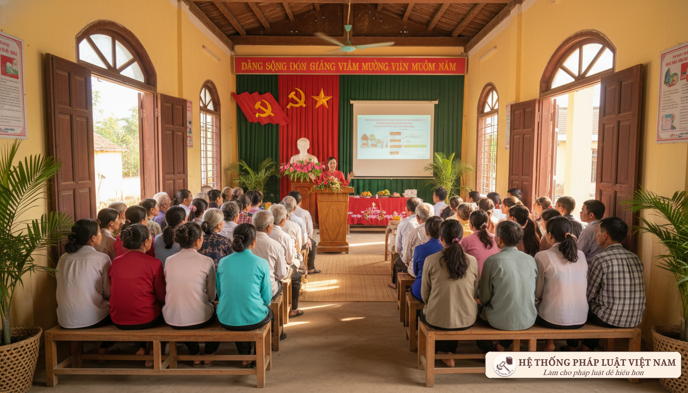 Họp thôn tại nhà văn hóa