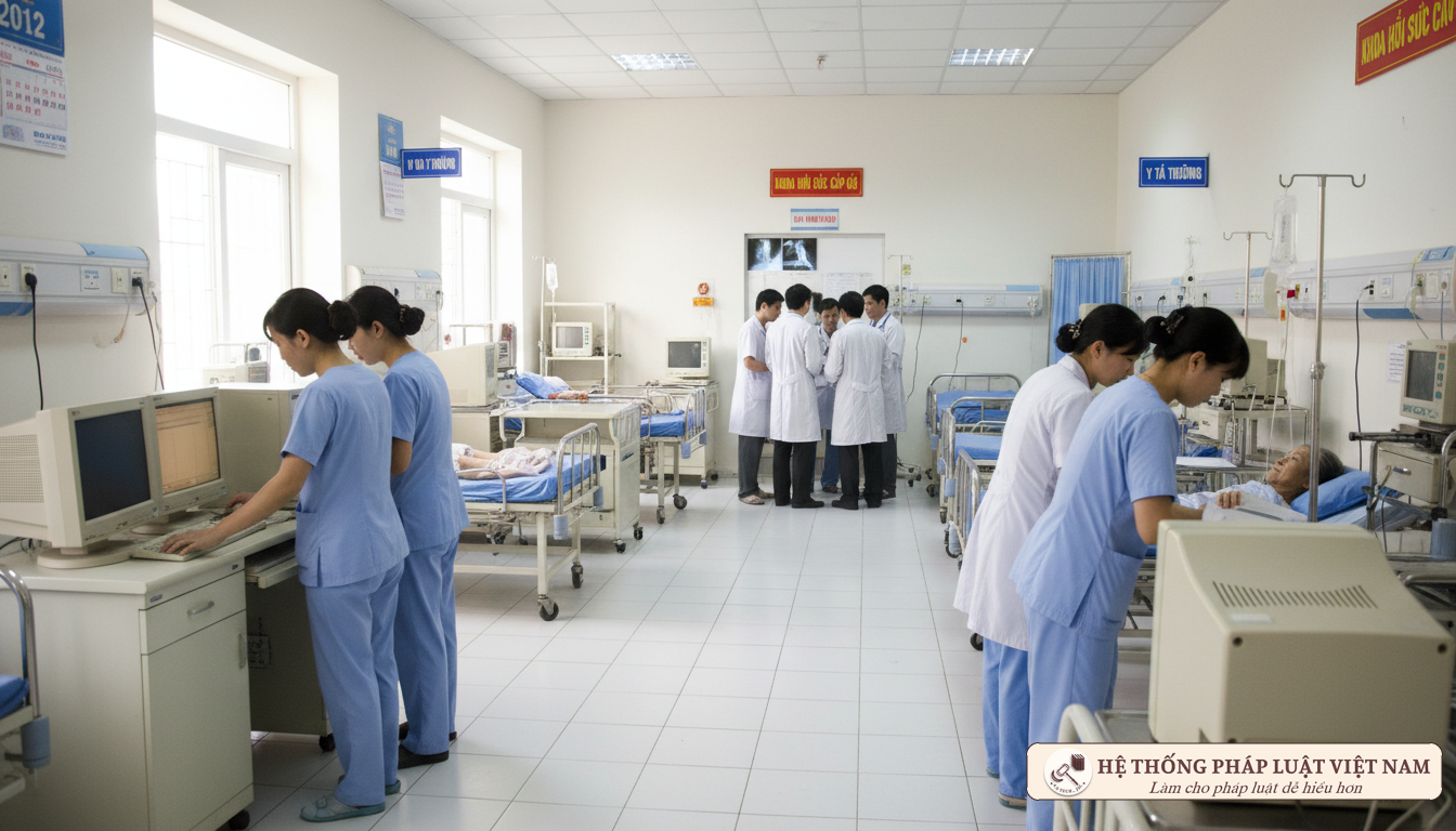 Nhân viên y tế làm việc tại bệnh viện công lập
