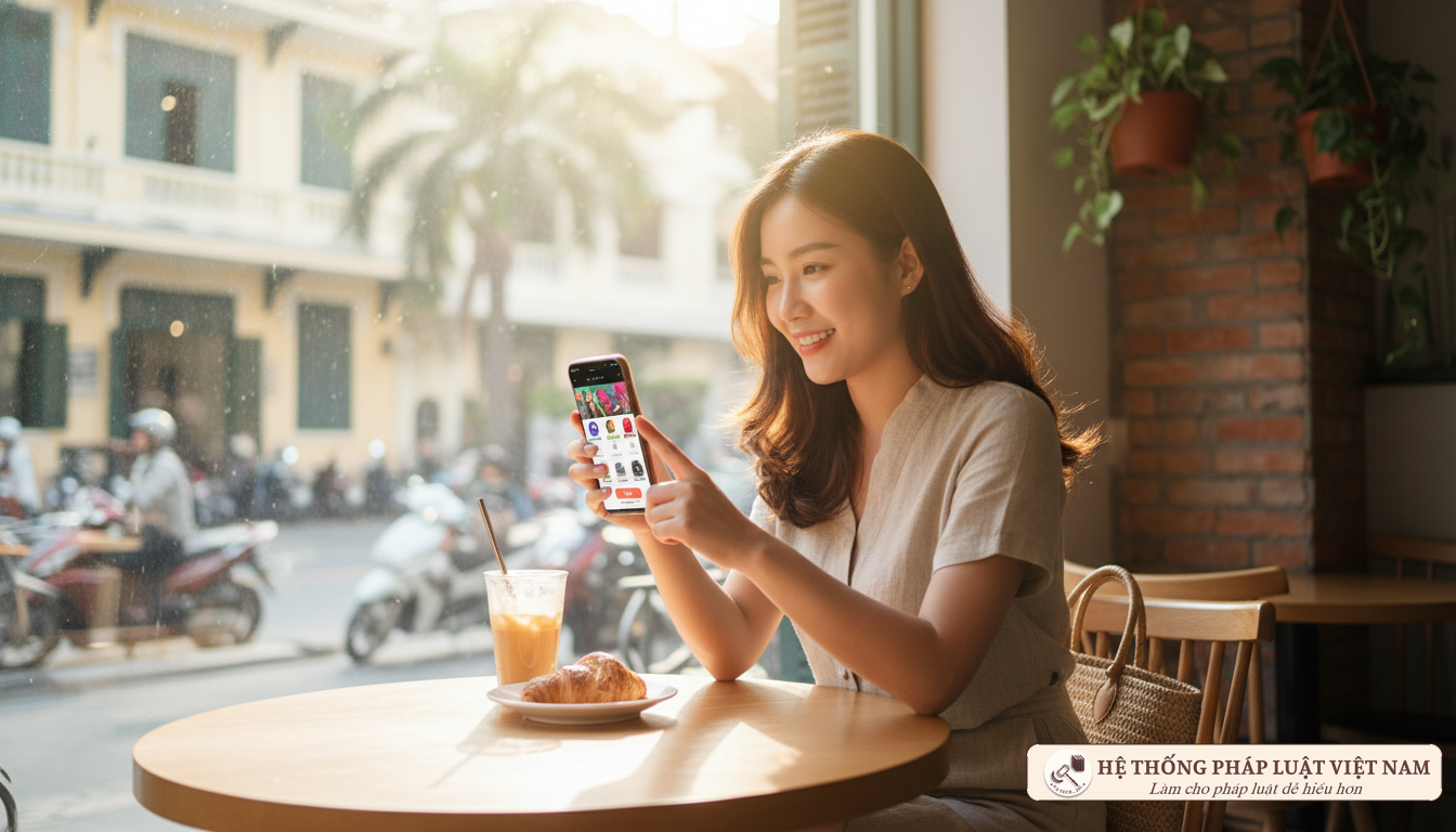 Người tiêu dùng sử dụng ứng dụng mua sắm trực tuyến