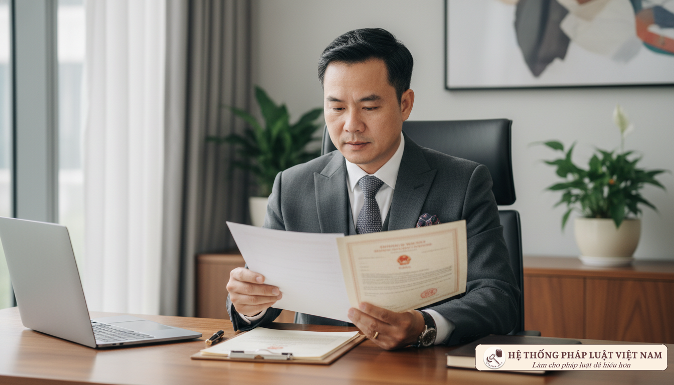 Doanh nhân nghiên cứu hồ sơ pháp lý đăng ký doanh nghiệp