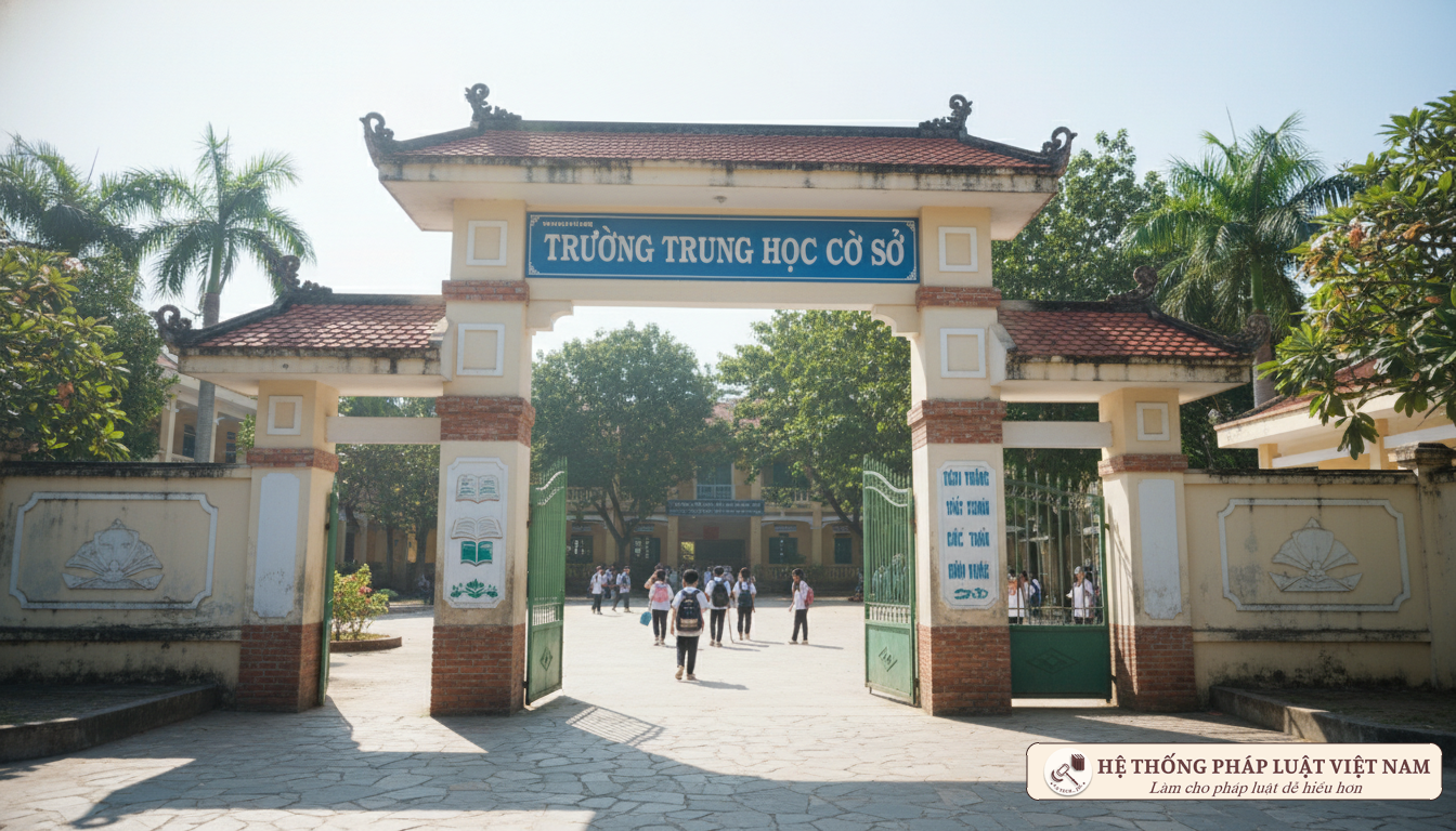 Cổng trường trung học cơ sở