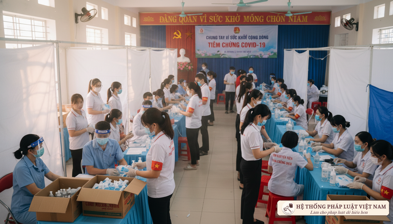 Lực lượng tình nguyện viên và bác sĩ Việt Nam làm việc tại trung tâm y tế