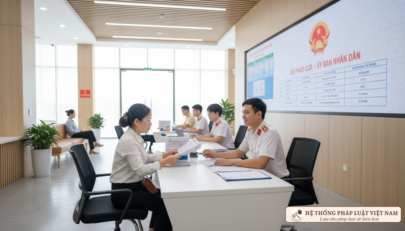 Người dân nộp hồ sơ kê khai thuế tại bộ phận một cửa