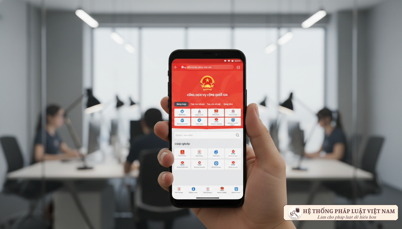 Giao diện dịch vụ công trực tuyến trên điện thoại