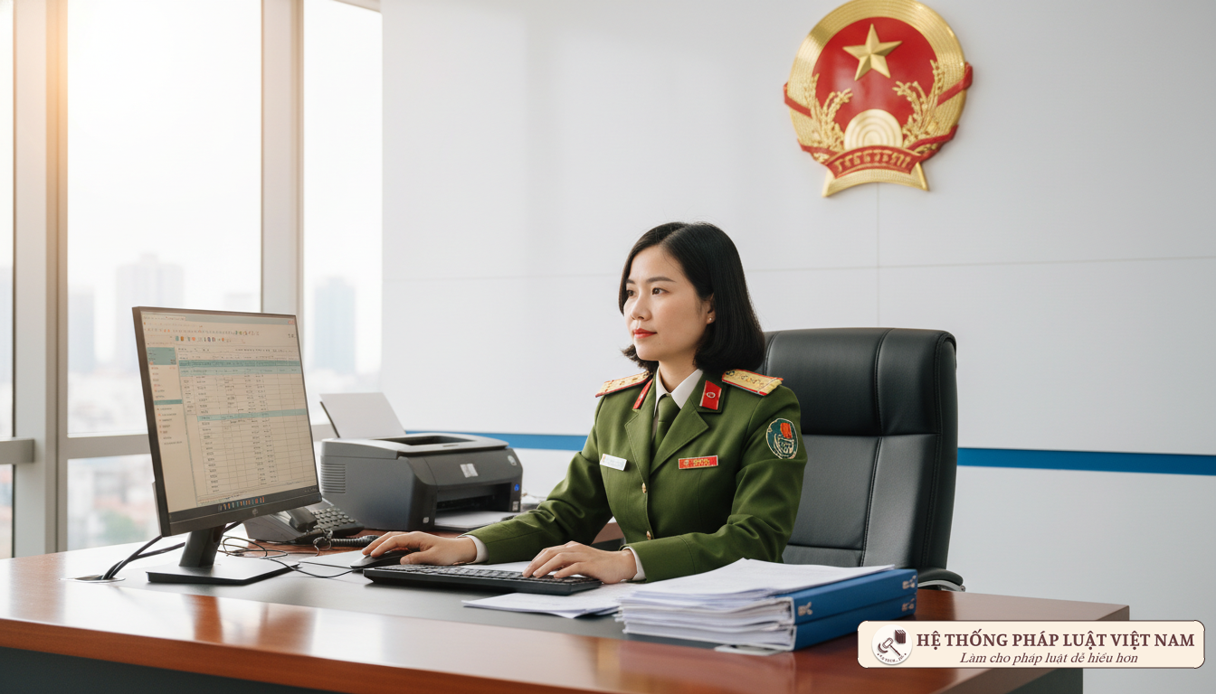 Cán bộ thuế làm việc chuyên nghiệp tại cơ quan