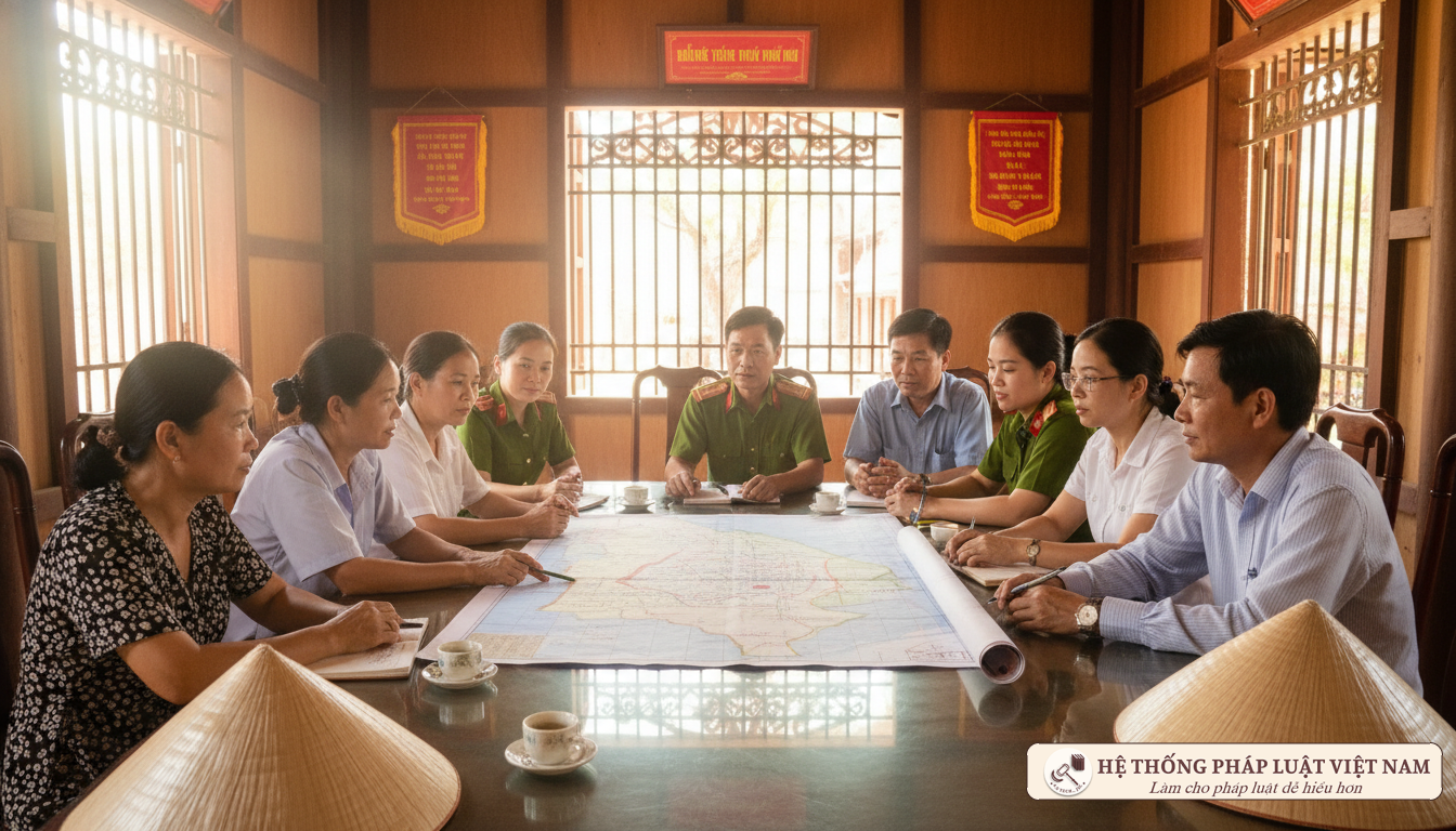 Người dân thảo luận về phương án sáp nhập