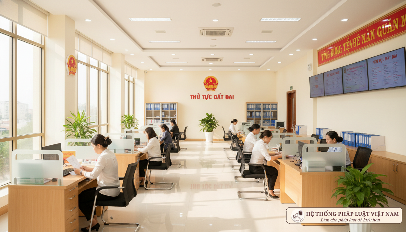 Cán bộ hướng dẫn thủ tục đất đai tại UBND
