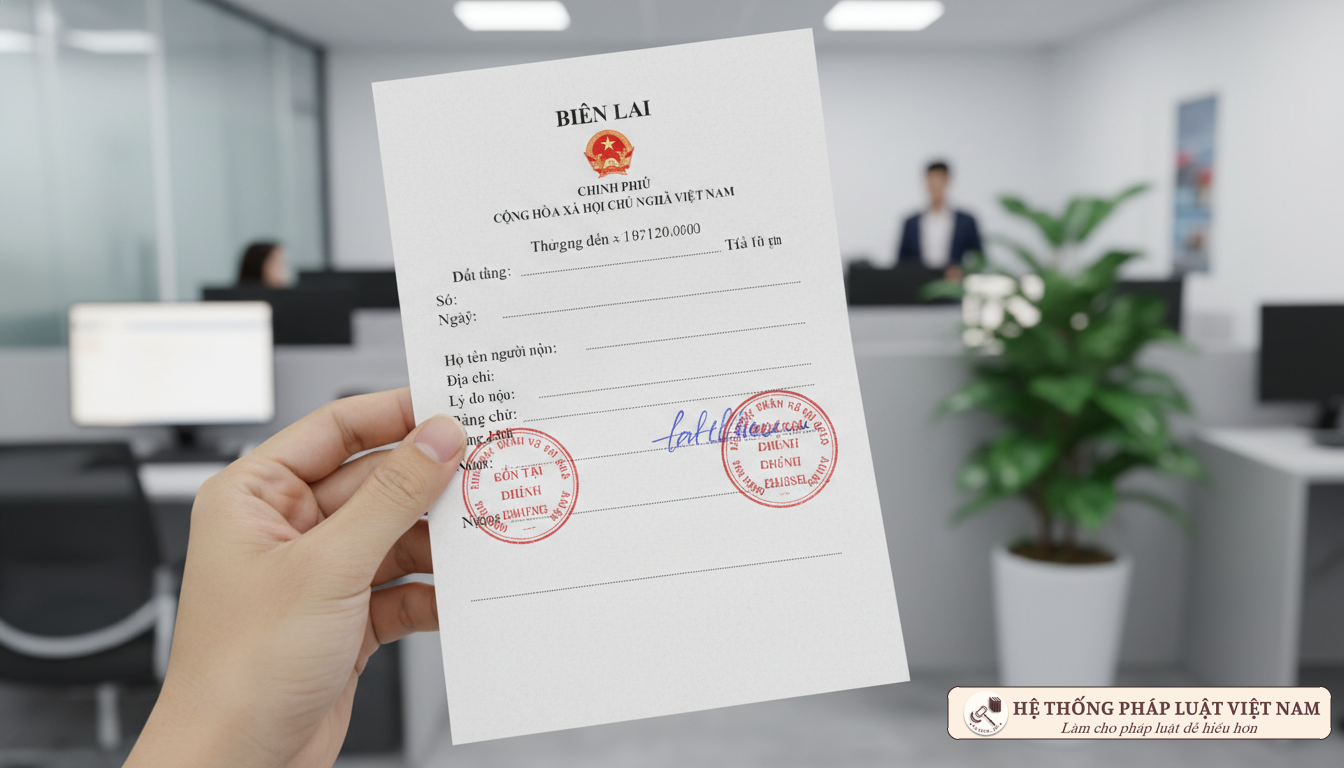 Mẫu biên lai thu phí lệ phí