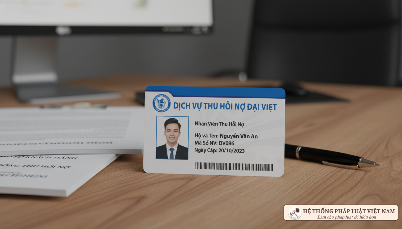 Cận cảnh thẻ nhân viên dịch vụ đòi nợ thuê