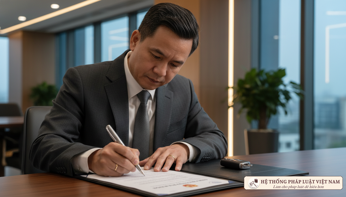 Cán bộ ký kết văn bản quản lý tài sản công