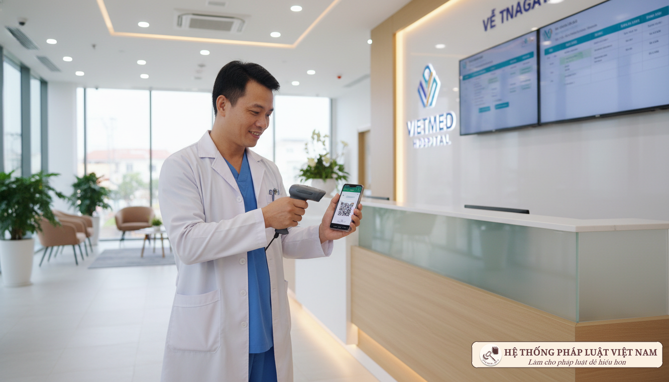 Quét mã QR thẻ BHYT điện tử tại bệnh viện