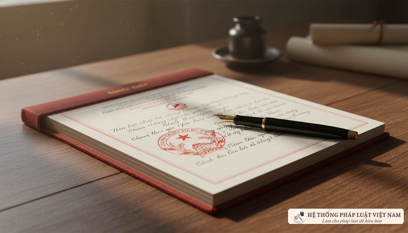 Sổ chứng thực và con dấu đỏ