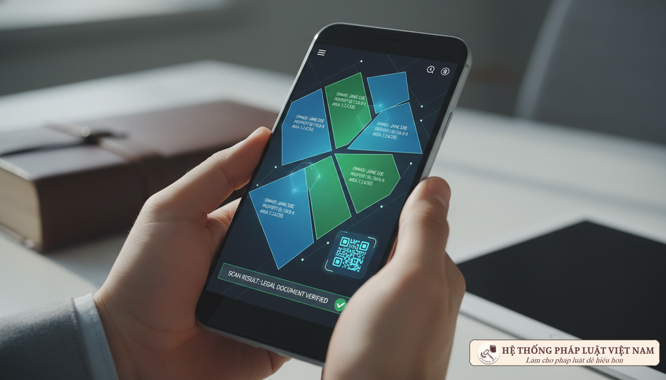 Dữ liệu đất đai hiển thị sau khi quét mã QR