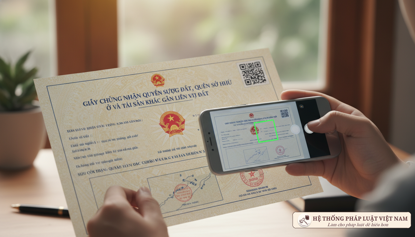 Quét mã QR trên Sổ hồng