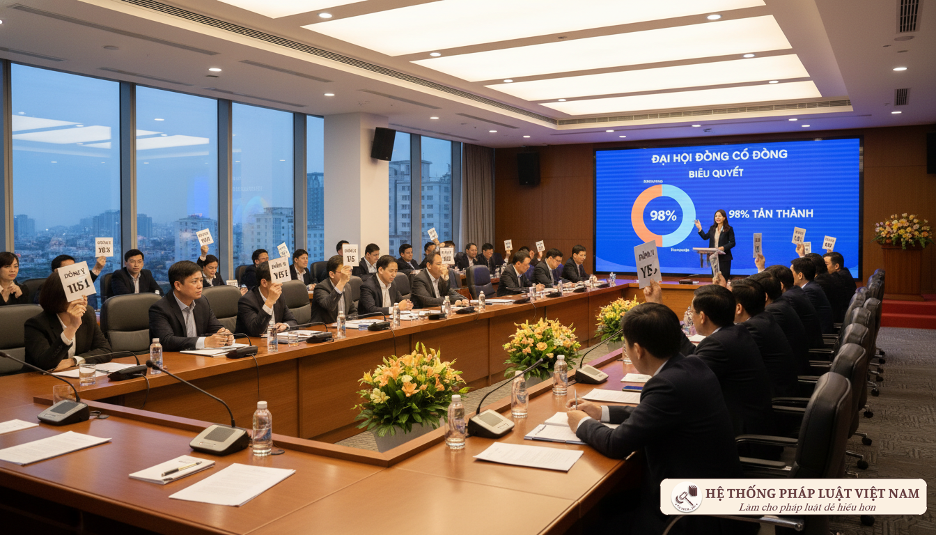 Cuộc họp Đại hội đồng cổ đông biểu quyết thông qua nghị quyết