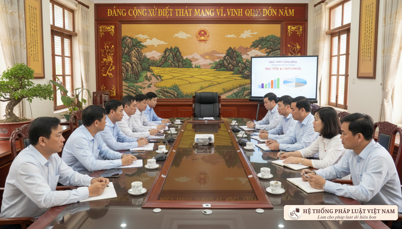 Cán bộ công chức họp bàn công việc