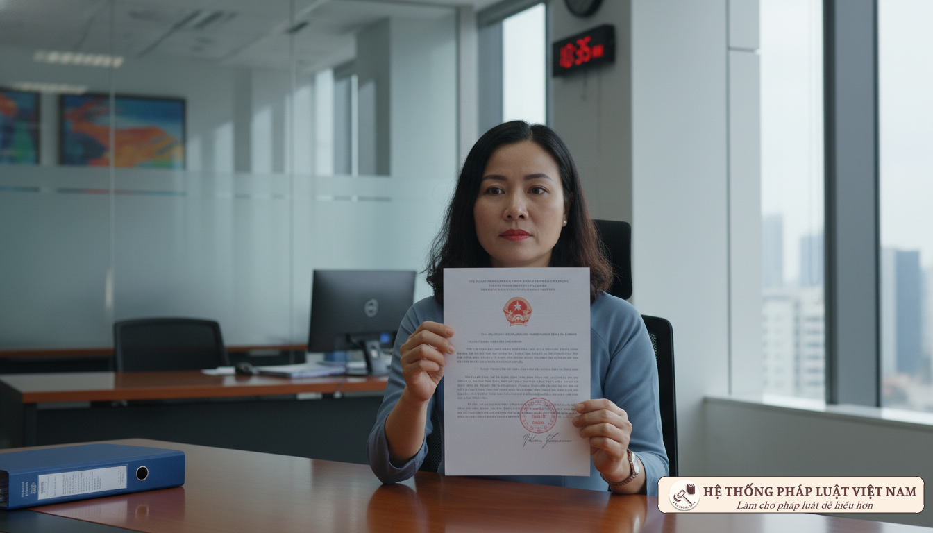 Công dân cầm hồ sơ chứng thực tại văn phòng hành chính