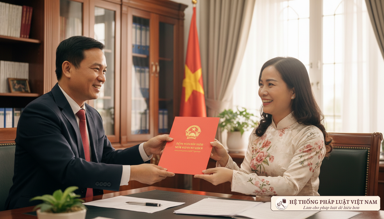 Trao giấy chứng nhận quyền sử dụng đất tái định cư
